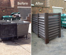 Recycled plastic bin bays for residential estate