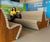 Knokke - recycled plastic and corten steel double-sided outdoor bench 1