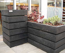 Agora recycled plastic bench and planter collection