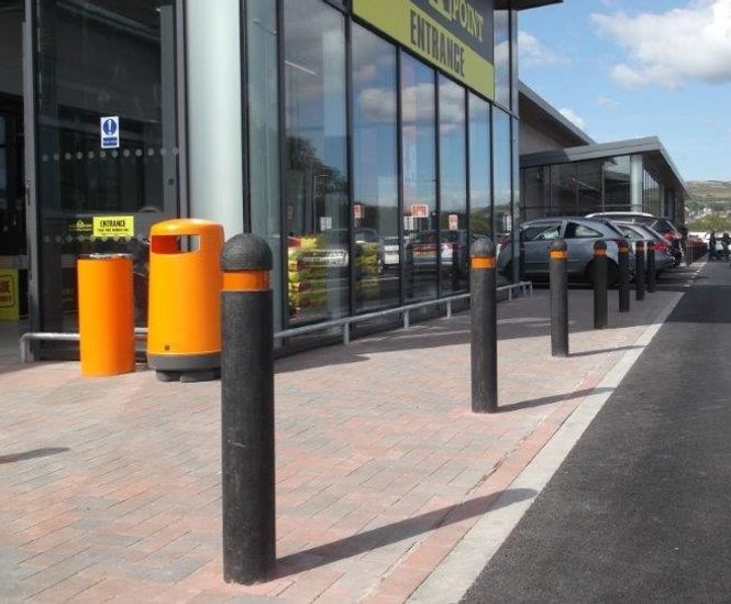 Dome Top Bollard - recycled plastic reflective traffic post