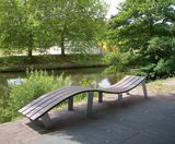 Recycled Plastic Wave Bench - sculptural contemporary bench - on this page