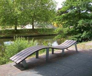 Recycled Plastic Wave Bench - sculptural contemporary bench