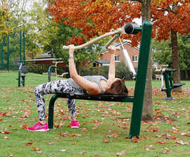 Resistance bench press - outdoor fitness station