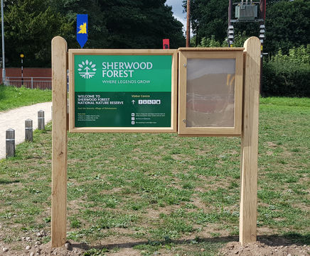 Newbury Notice Case - outdoor oak display board for visitor information