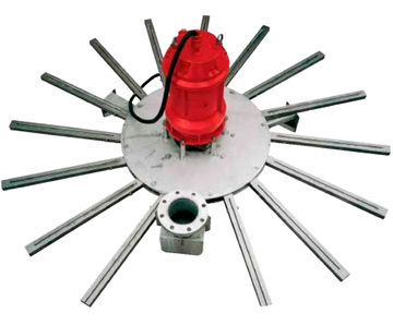 Radial submerged aerator system for wastewater treatment