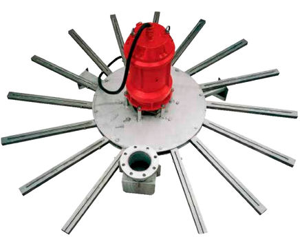 Radial submerged aerator system for wastewater treatment
