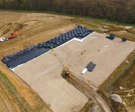 Attenuation tanks for water storage on mixed-use site