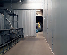 Temporary screen for food production line relocation
