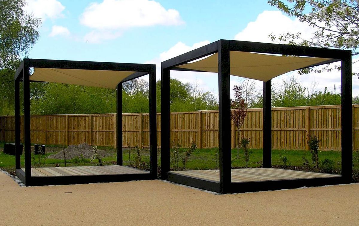 Therapy garden seating and shelters, Falkirk Hospital Chris Nangle