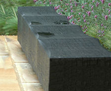 Ripple charred green oak single bench