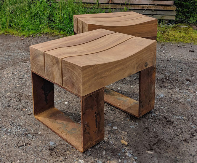 Type 7 up-cycled greenheart timber seat