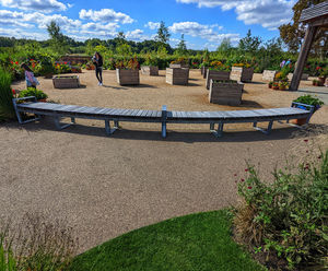 Range of outdoor seating for RHS Garden Bridgewater
