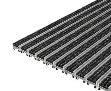 Top Clean TREND aluminium indoor entrance matting, ribbed carpet