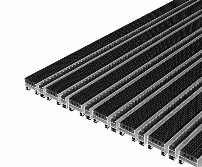 Top Clean TREND aluminium outdoor entrance matting grooved rubber