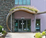Green roof entrance canopy for NHS mental care unit