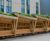 Armadillo seating shelters with green roofs for hospital 0