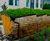 Armadillo seating shelters with green roofs for hospital 11