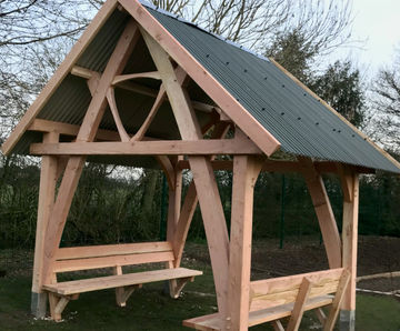 'Crucked' barn style youth shelter for school, Boston