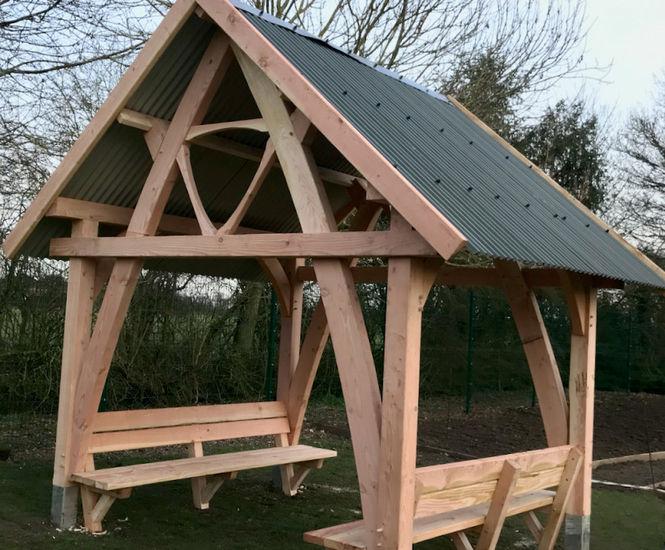 'Crucked' barn style youth shelter for school, Boston