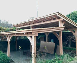 Timber-framed green roof shelter for conservation group