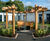 Oak pergola with steam-bent laminated rails at show home 4