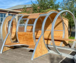 Hoop shelter with green roof for secondary school