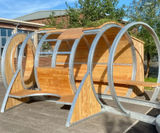 Hoop shelter with green roof for secondary school - on this page