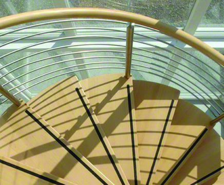Q-bendywood light natural raw surface beech handrail