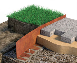 Fort - roll-topped steel edging for hard landscapes