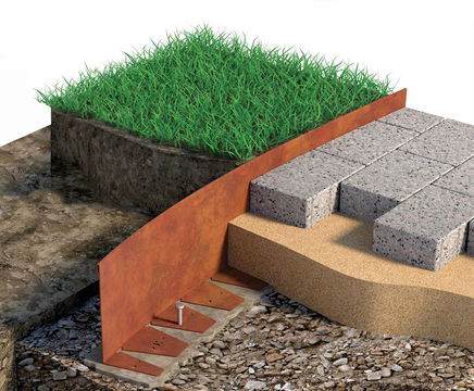 Fort - roll-topped steel edging for hard landscapes