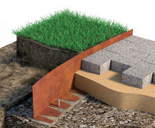 Fort - roll-topped steel edging for hard landscapes