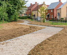 Bison heavy duty steel kerb, The Furlongs, Towcester