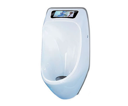 Urimat ecovideo waterless urinal with LCD video display