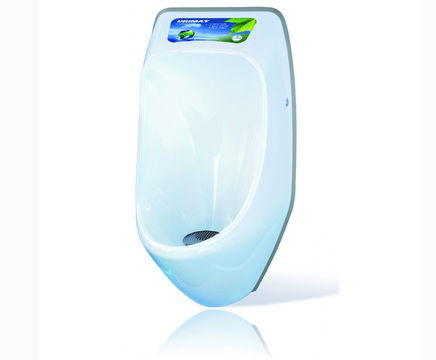 URIMAT Ecoplus waterless urinal with advertising display