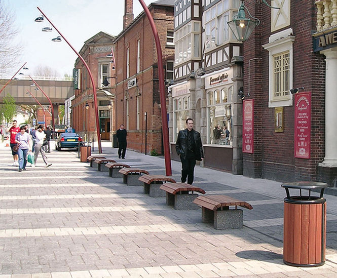 Durable Timber Street Furniture for Walsall Town Centre