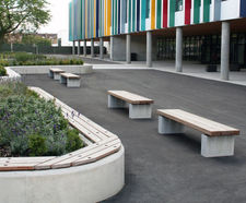 Seating to Link Landscape and Building for High School