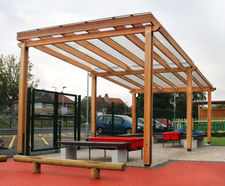 Outdoor Teaching Canopy with Street Furniture Elements