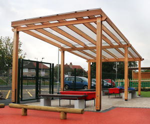 Outdoor Teaching Canopy with Street Furniture Elements