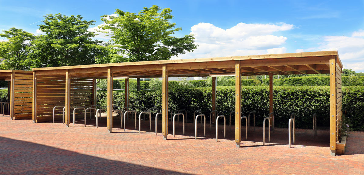 green roof cycle shelter