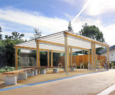 Combined Seating and Cycle Parking Canopy