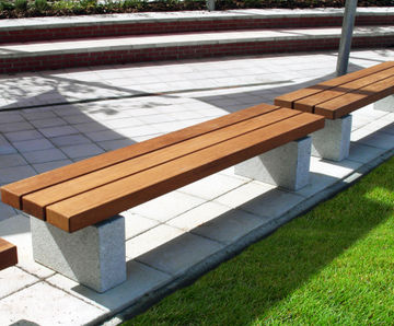 Sheldon Chunky Timber Top Plinth Mounted Bench - SBN331