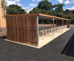 Timber-clad cycle shelter for John Taylor Free School