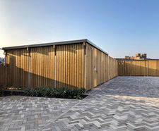 Combined cycle shelter and bin store for student campus