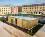Sheldon fully-enclosed timber-clad cycle shelter - SCS309