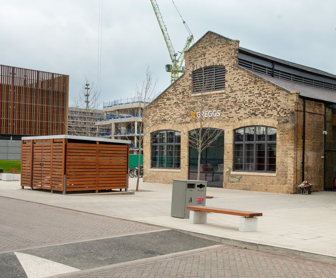 Bespoke street furniture for Peterborough development Langley Design