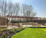 Timber Pergola & Curved Bench for Residential Courtyard