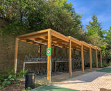 Sedum Roof Timber Cycle Shelter for New Housing Project - on this page