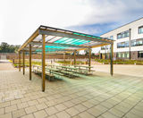 Bespoke canopy and external furniture for new academy - on this page