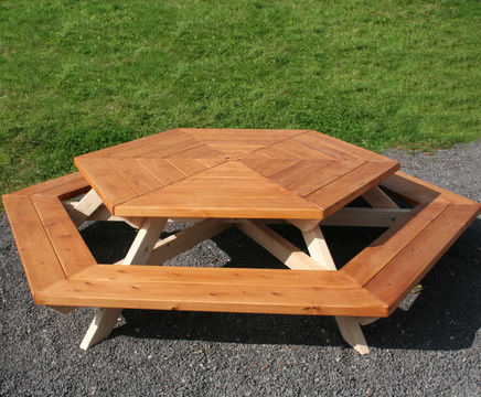 Sheldon All Timber Hexagonal Picnic Table - SPT303