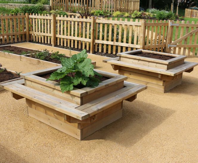 Sheldon Planter SPL316 - wooden planter with integrated bench seating